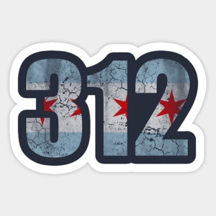 Chicago Flag 312 Sticker